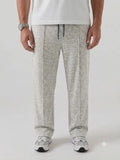 Premium Pure Cotton Baggy Heather Grey Straight-Fit Trousers