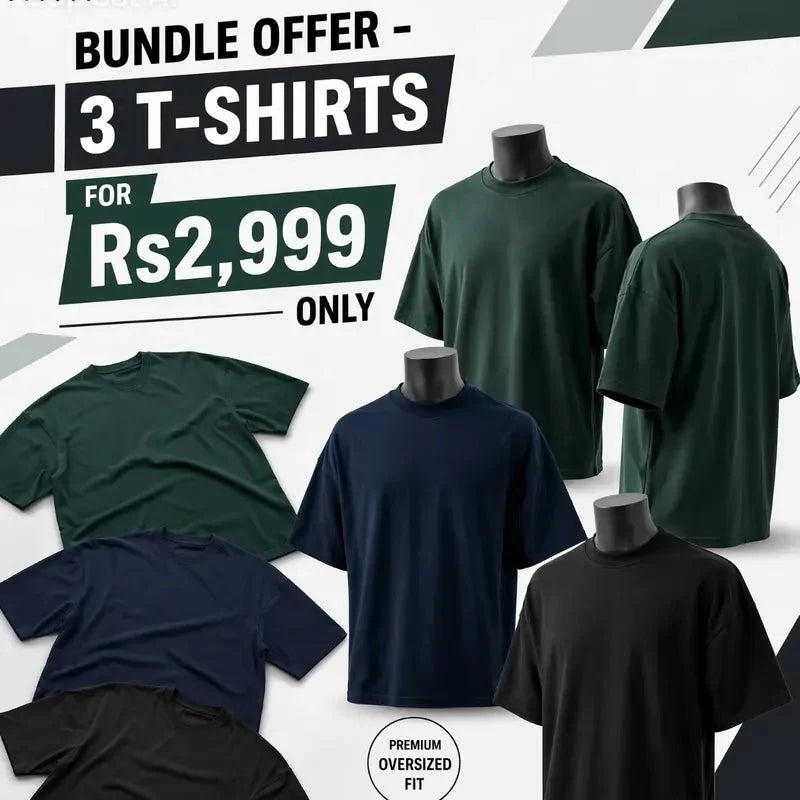 3 Premium Oversized Drop Shoulder T-Shirts
